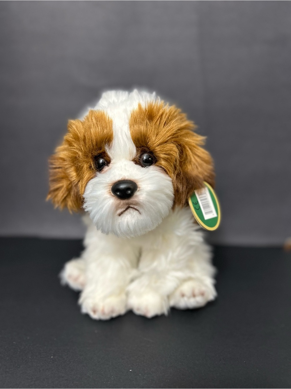 Plush White and Brown Puppy Toy for Small Pets and Gifts